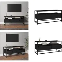 vidaXL Armoire TV Noir 100x35x45 cm Bois composite - Armoire TV - Meubles TV - Support TV