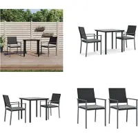 vidaXL Ensemble de jardin 3 pièces avec coussins Poly rotin et acier