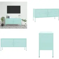 vidaXL Armoire TV vert menthe 105x35x50 cm Acier - Armoire TV - Armoires TV - Armoire Hi-Fi - Armoires Hi-Fi