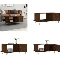 vidaXL Table basse marron aspect chêne 90x50x40 cm Bois composite - Table basse - Tables basses - Table d'appoint - Table de salon