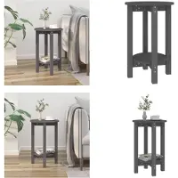 vidaXL Table basse Gris Ø 40x60 cm Pin massif - Table basse - Tables basses - Table d'appoint - Table de salon