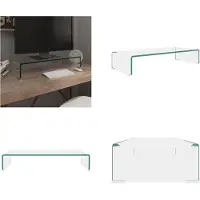vidaXL Table TV/Elévation d'écran Verre Transparent 70x30x13 cm - Armoire TV - Meubles TV - Armoire TV