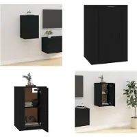 vidaXL Meuble TV Noir 40x34,5x60 cm - Meuble TV - Meubles TV muraux - Armoire TV - Console TV
