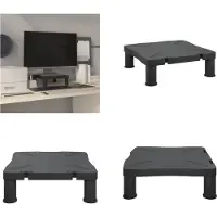 vidaXL Support d'écran noir 33,5x34x10,5 cm - Support d'écran - Rehausse de bureau - Rehausse d'écran - Support d'écran