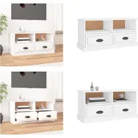 vidaXL Armoire TV Blanc 93x35,5x45 cm Bois composite - Armoire TV - Meubles TV - Supports TV