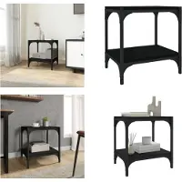 vidaXL Armoire TV Noir 40x33x41 cm Bois composite et acier - Armoire TV - Meubles TV - Supports TV