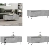 vidaXL Table basse gris béton 90x50x36,5 cm Bois composite - Table basse - Tables basses - Table d'appoint - Table de salon