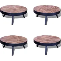 vidaXL Table basse ronde en vieux bois teck - Table - Tables - Tables basses