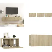 vidaXL Meubles TV suspendus 3 pièces Chêne Sonoma 60x30x30 cm - Armoire TV - Armoires TV - Meubles TV