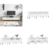 vidaXL Armoire TV Blanc 150x30x44,5 cm Bois composite - Armoire TV - Pied de TV - Tableau TV