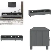 vidaXL Armoire TV HAMAR Gris foncé 158x40x40 cm Pin massif - Armoire TV - Armoire TV Avec tiroirs - Meubles TV
