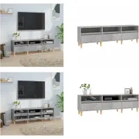 vidaXL Armoire TV gris béton 150x30x44,5 cm Bois composite - Meuble TV - Armoires TV - Support TV - Meubles TV