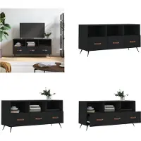 vidaXL Armoire TV Noir 102x36x50 cm Bois composite - Armoire TV - Meubles TV - Support TV