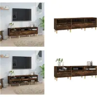 vidaXL Armoire TV chêne fumé 150x30x44,5 cm Bois composite - Armoire TV - Meubles TV - Supports TV