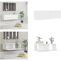 vidaXL Armoire TV Blanc 100x30x30 cm Bois composite - Armoire TV - Meubles TV - Sideboard