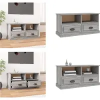 vidaXL Armoire TV Gris Sonoma 93x35,5x45 cm Bois composite - Armoire TV - Meubles TV - Support TV