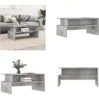 vidaXL Table basse gris béton 90x55x42,5 cm Bois composite - Table basse - Table basse basse - Table