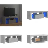 vidaXL Armoire TV avec éclairage LED gris béton 120x35x40 cm - Armoire TV - Armoire TV Avec LED - Meuble TV