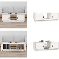 vidaXL Table basse blanche 100x50x35 cm Pin massif - Table basse - Tables basses - Table d'appoint - Table de salon