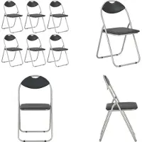 vidaXL Chaise de salle à manger pliante 6 pcs noir similicuir - Chaise - Chaises - Chaise pliante