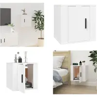 vidaXL Armoire TV murale blanc 40x34,5x40 cm - Meuble TV mural - Meubles TV muraux - Armoire TV - Console TV