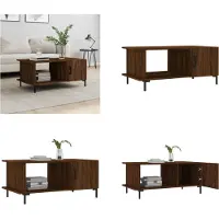 vidaXL Table basse marron aspect chêne 90x50x40 cm Bois composite - Table basse - Tables basses - Table d'appoint - Table de salon
