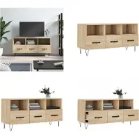 vidaXL Armoire TV Chêne Sonoma 102x36x50 cm Bois composite - Armoire TV - Meubles TV - Support TV