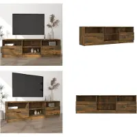 vidaXL Armoire TV chêne fumé 150x33,5x45 cm Bois composite - Armoire TV - Meubles TV - Supports TV