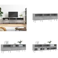 vidaXL Armoire TV gris béton 150x30x44,5 cm Bois composite - Armoire TV - Panneau TV - Tableau TV