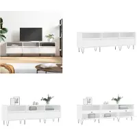 vidaXL Armoire TV Blanc 150x30x44,5 cm Bois composite - Armoire TV - Pied de TV - Tableau TV