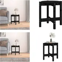 vidaXL Table basse noire Ø 42,5x45 cm Pin massif - Table basse - Tables basses - Table d'appoint - Table de salon