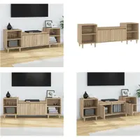 vidaXL Armoire TV Chêne Sonoma 160x35x55 cm Bois composite - Armoire TV - Meubles TV - Support TV