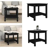 vidaXL Table basse noire 50x50x45 cm Pin massif - Table basse - Tables basses - Table basse - Table