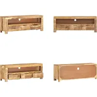 vidaXL Armoire TV 110x30x40 cm Bois de manguier brut - Armoire TV - Armoire TV en bois - Armoire TV Avec Rangement