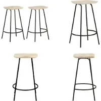 vidaXL tabouret de bar 2 pcs. Bois massif de manguier - tabouret de bar - tabouret de bar - tabourets de bar - chaises de bar - chaise