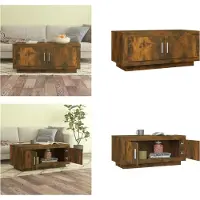 vidaXL Table basse chêne fumé 102x50x45 cm Bois composite - Table basse - Tables basses - Table - Table d'accent