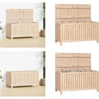 vidaXL Coffre de jardin 121x55x64 cm Pin massif - Coffre de jardin - Coffres de jardin - Boîte de rangement de jardin