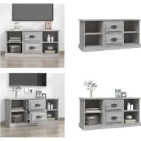 vidaXL Armoire TV Gris Sonoma 99,5x35,5x48 cm Bois composite - Armoire TV - Meubles TV - Meubles TV