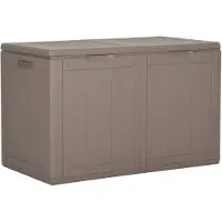vidaXL Boîte de rangement de jardin 180 L brun aspect bois PP