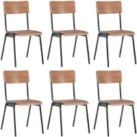 vidaXL Chaises de salle à manger 6 pcs. Contreplaqué marron