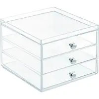 SmartaSaker Boîte de Stockage iDesign Drawers avec 3 Tiroirs Dun Transparent (16,4 x 17,7 x 12,5 cm)