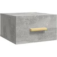 vidaXL Table de chevet murale gris béton 35x35x20 cm