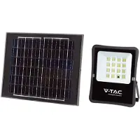 V-TAC Projecteur LED Solar 12W Télécommande, AUTO, Timer IP65 VT-55100 4000K 1200lm