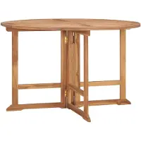 vidaXL Table de jardin pliante Ø110x75 cm bois massif teck