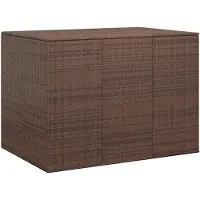 vidaXL Coffre à coussins de jardin en rotin PE 145x100x103 cm brun
