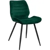 NABER Bronx71 Chaise de salle à manger en velours Toby vert moderne
