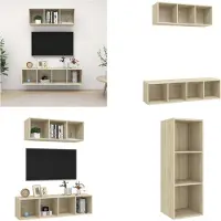 vidaXL 2 pcs. Set d'armoire TV Chêne Sonoma Bois composite - Set d'armoire TV - Set d'armoire TV suspendu - Set d'armoire TV suspendu
