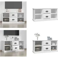 vidaXL Armoire TV Blanc 99,5x35,5x48 cm Bois composite - Armoire TV - Meubles TV - Meubles TV