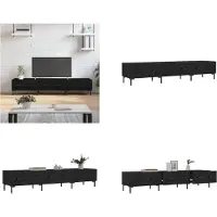 vidaXL Armoire TV Noir 150x36x30 cm Bois composite - Armoire TV - Meubles TV - Support TV