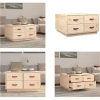 vidaXL Table basse 80x80x45 cm Pin massif - Table basse - Tables basses - Table d'appoint - Table de salon